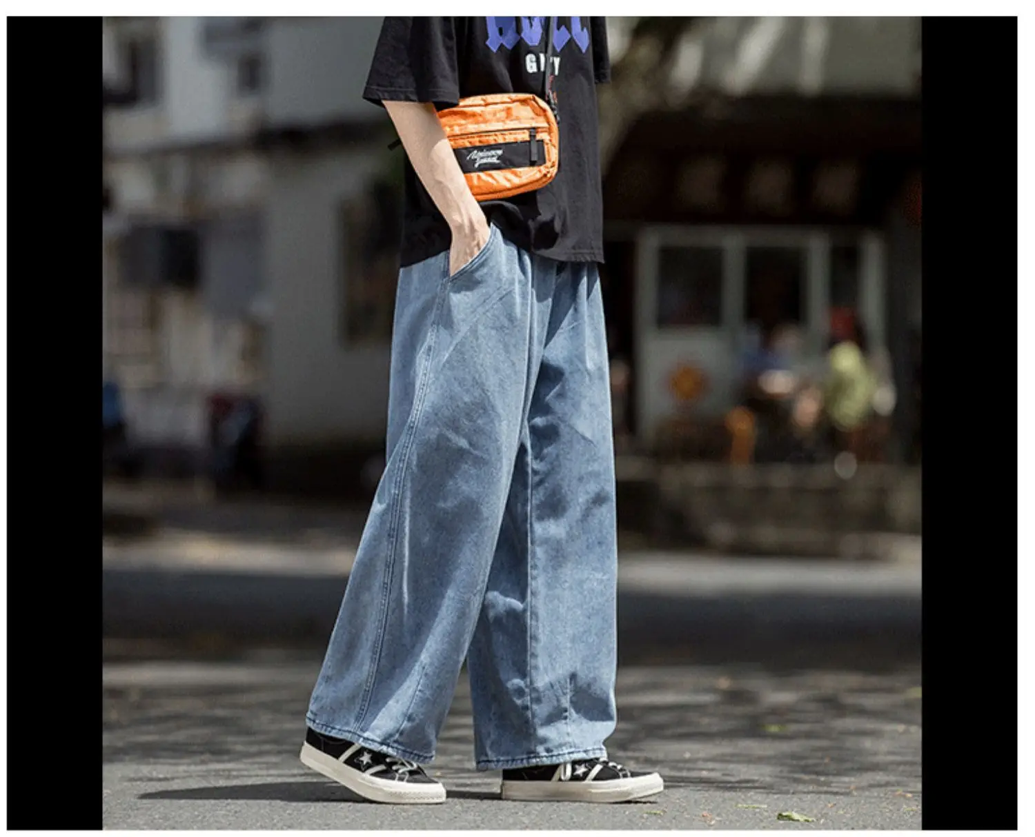 Wide Leg Korean Style Jeans for Men Large — feature 2