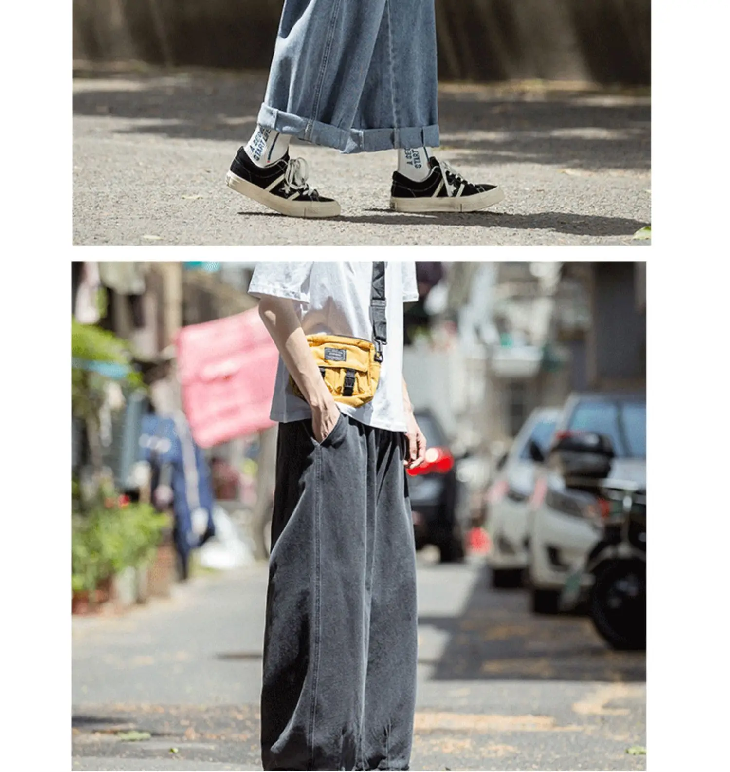 Wide Leg Korean Style Jeans for Men Large — feature 8