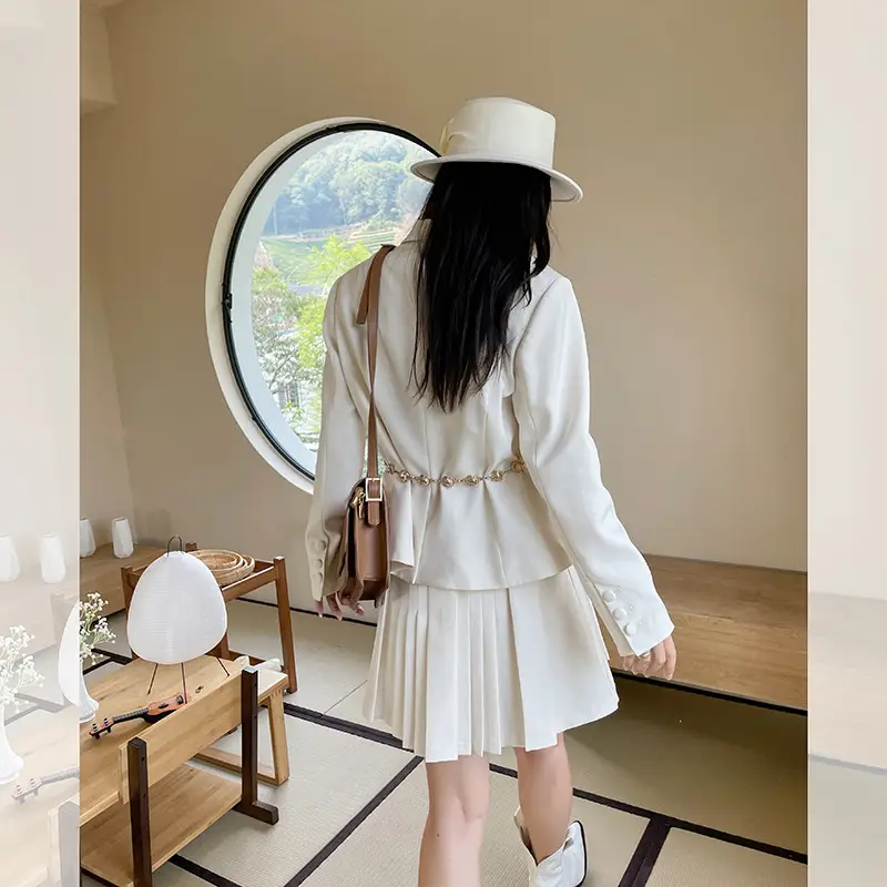 2025 Korean Style White Crystal Suit Jacket for Women - Image 6