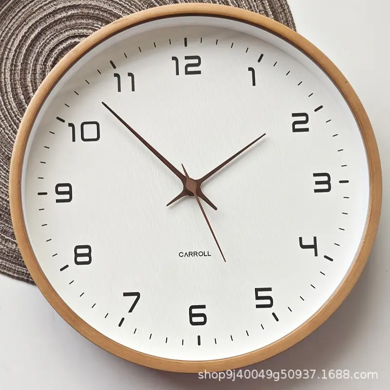 Nordic Style Wall Clock with Wooden Frame - Image 5
