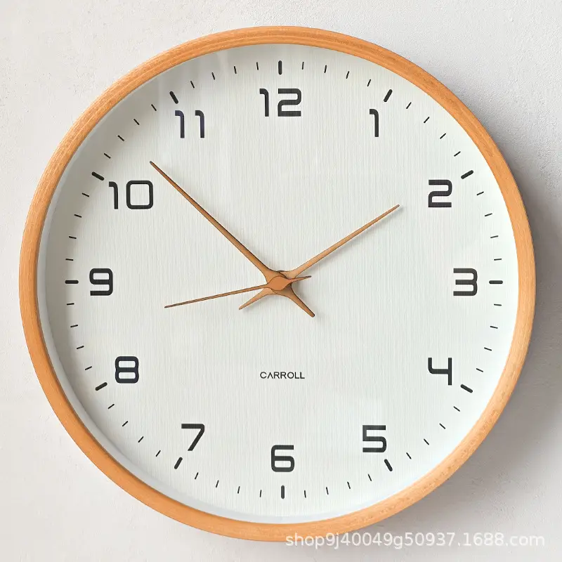 Nordic Style Wall Clock with Wooden Frame - Image 2