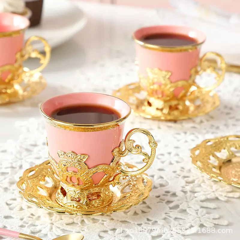 Gold 2-Cup Saucer Gift Box for Coffee - Image 5