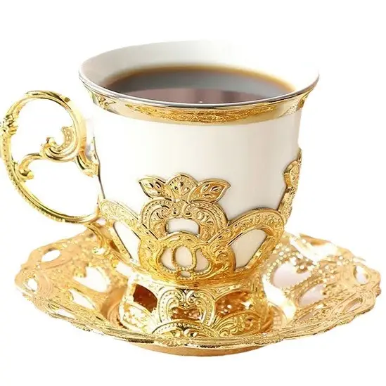 Gold 2-Cup Saucer Gift Box for Coffee - Image 8