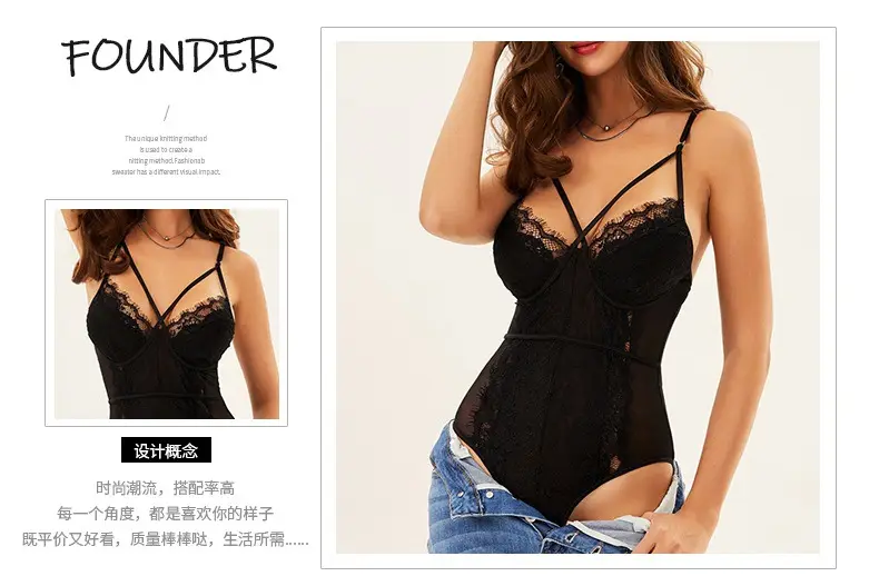 Women's White Lace Camisole One-Piece Top — feature 7