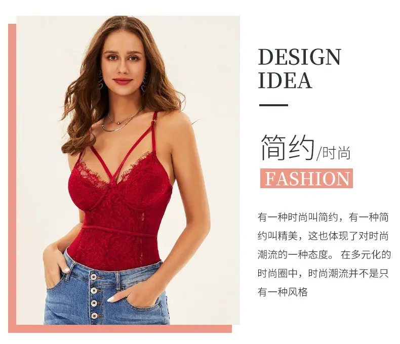 Women's White Lace Camisole One-Piece Top — feature 8