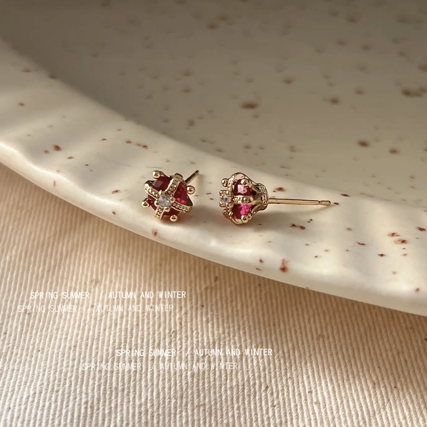 Mini Zircon Crown Earrings 925 Silver Needle Plating - Image 4