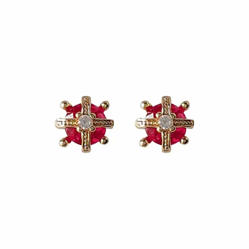 Mini Zircon Crown Earrings 925 Silver Needle Plating - Image 5