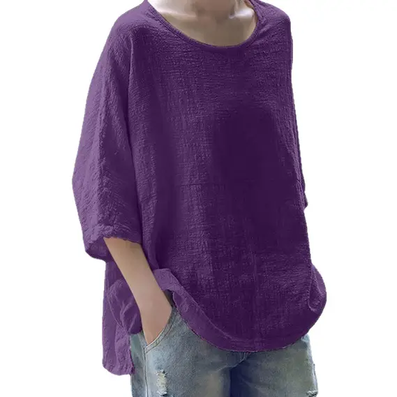 Women Tencel Cotton 3Q Sleeve Pullover Large - Image 14