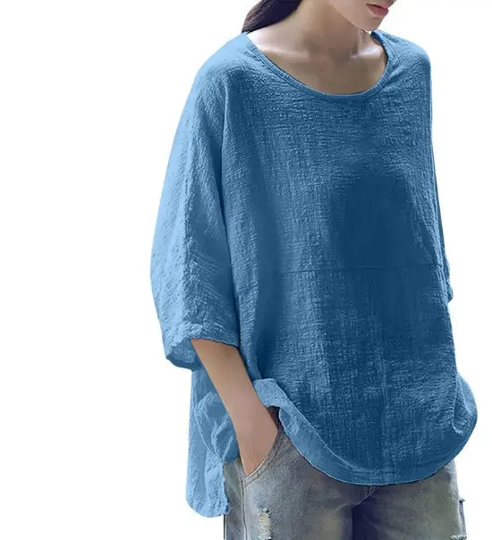 Women Tencel Cotton 3Q Sleeve Pullover Large - Image 9