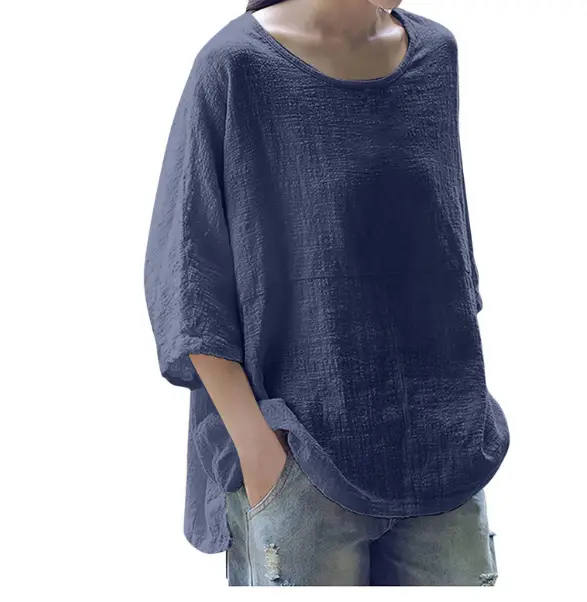 Women Tencel Cotton 3Q Sleeve Pullover Large - Image 6