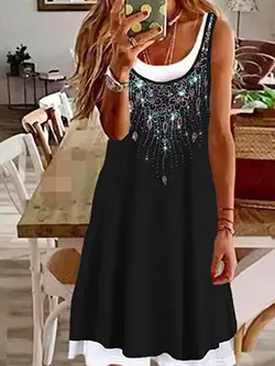 Women's Sleeveless Floral Cotton Summer Dress - Image 2