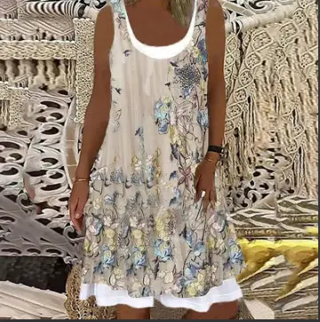 Women's Sleeveless Floral Cotton Summer Dress - Image 5