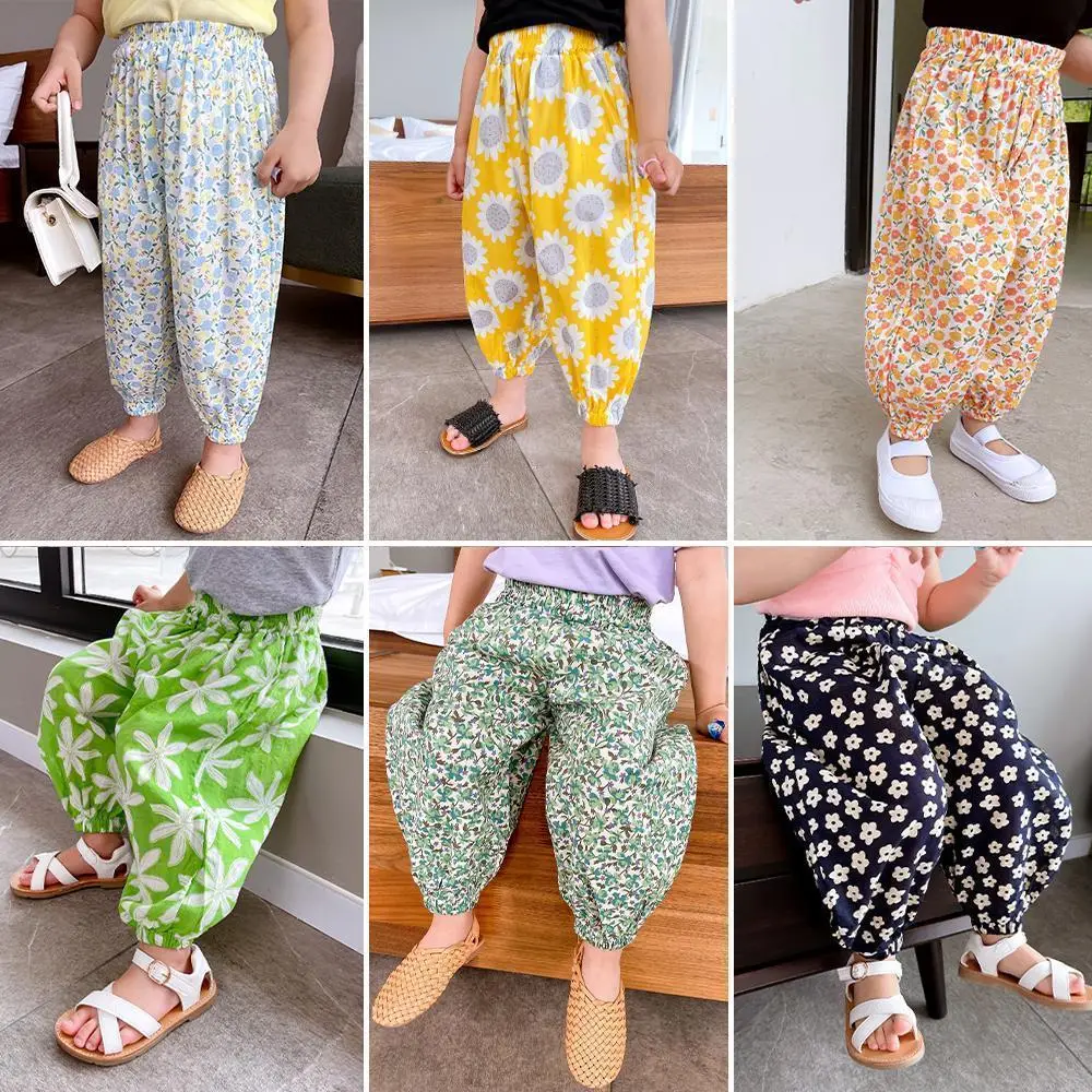 Girls Floral Anti-Mosquito Pants 2025 Summer - Image 7