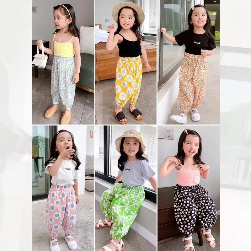 Girls Floral Anti-Mosquito Pants 2025 Summer - Image 8