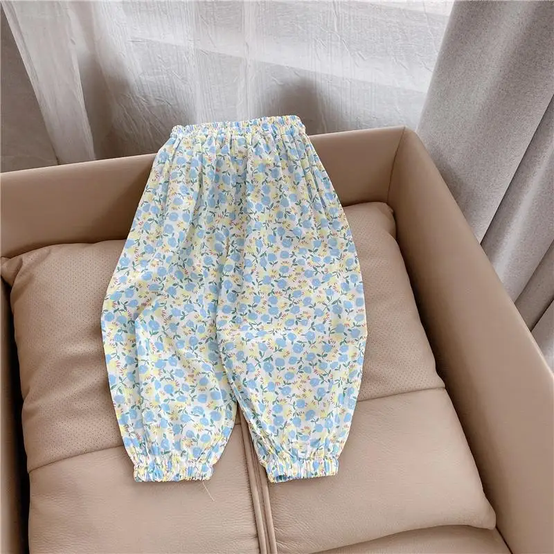 Girls Floral Anti-Mosquito Pants 2025 Summer - Image 3
