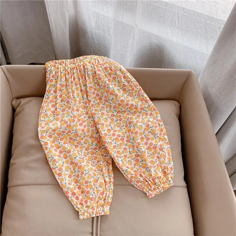 Girls Floral Anti-Mosquito Pants 2025 Summer - Image 4