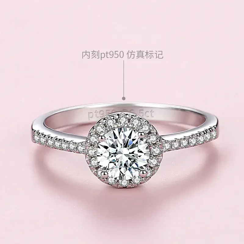 Genuine Imported Moissanite Wedding Ring 50 Points 1 Carat Sterling Silver - Image 3