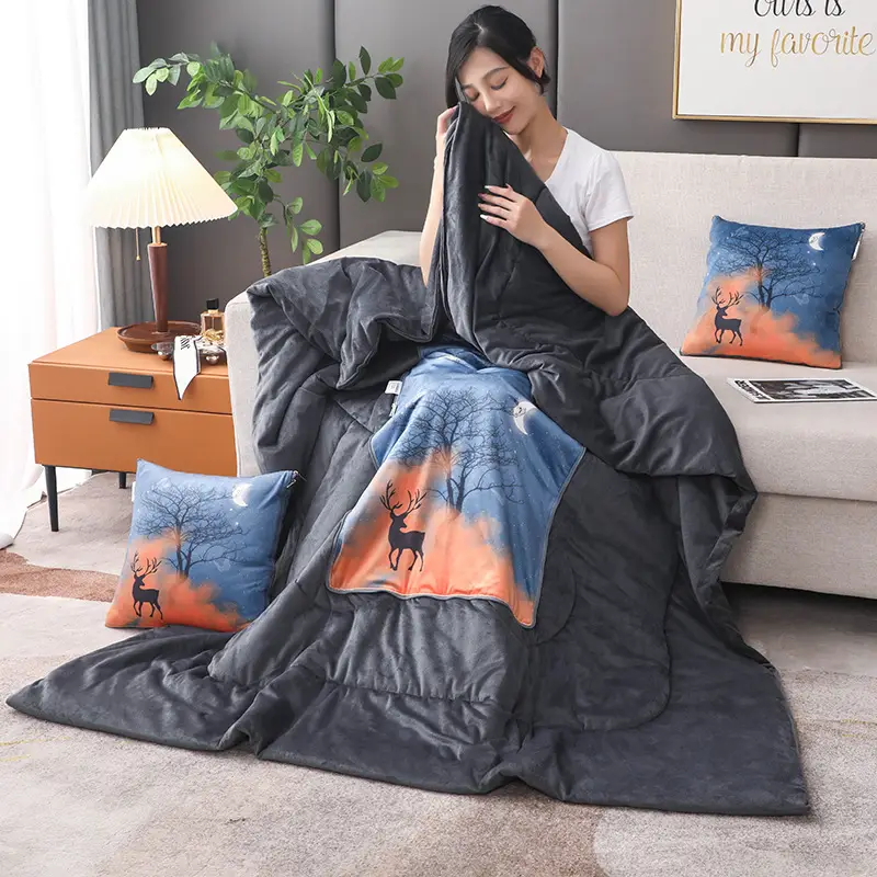 Thickened Pillow Quilt Dual Use Car Cushion Blanket - Image 5