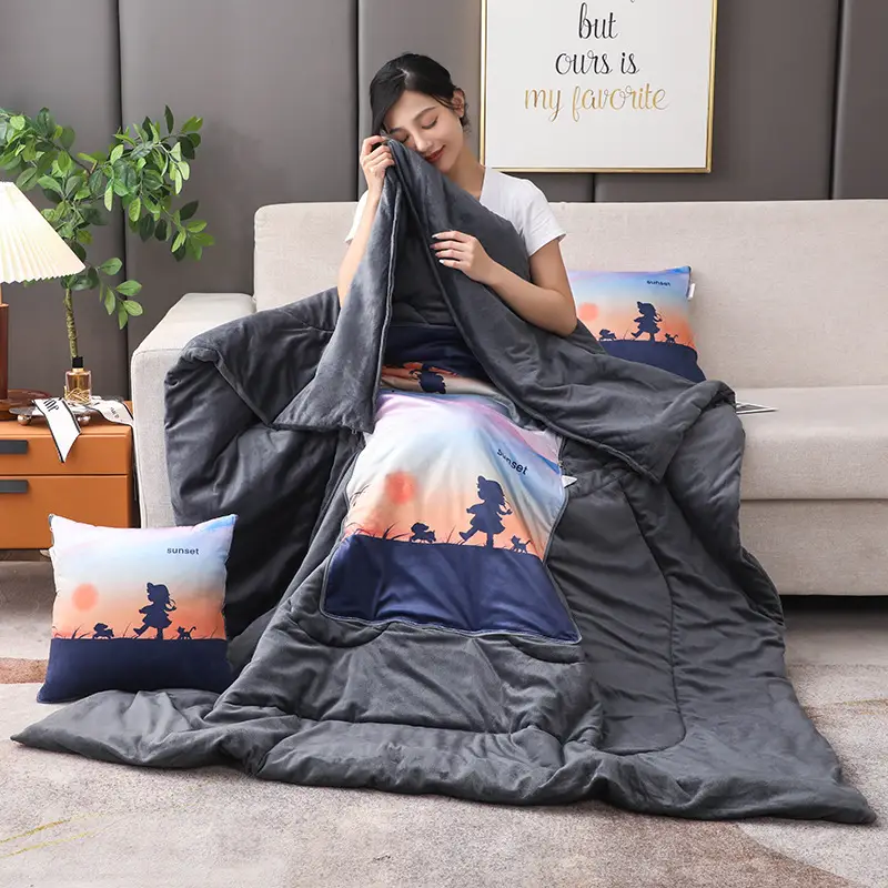 Thickened Pillow Quilt Dual Use Car Cushion Blanket - Image 8
