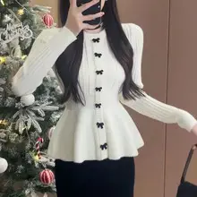 Black Knitted Cardigan Women's Outerwear 2025 Spring Fall — feature 8