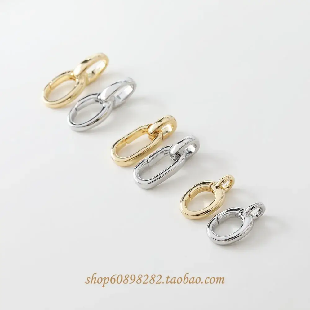 Gold & Silver Spring Buckles 8 Character Chain Necklace - Image 10