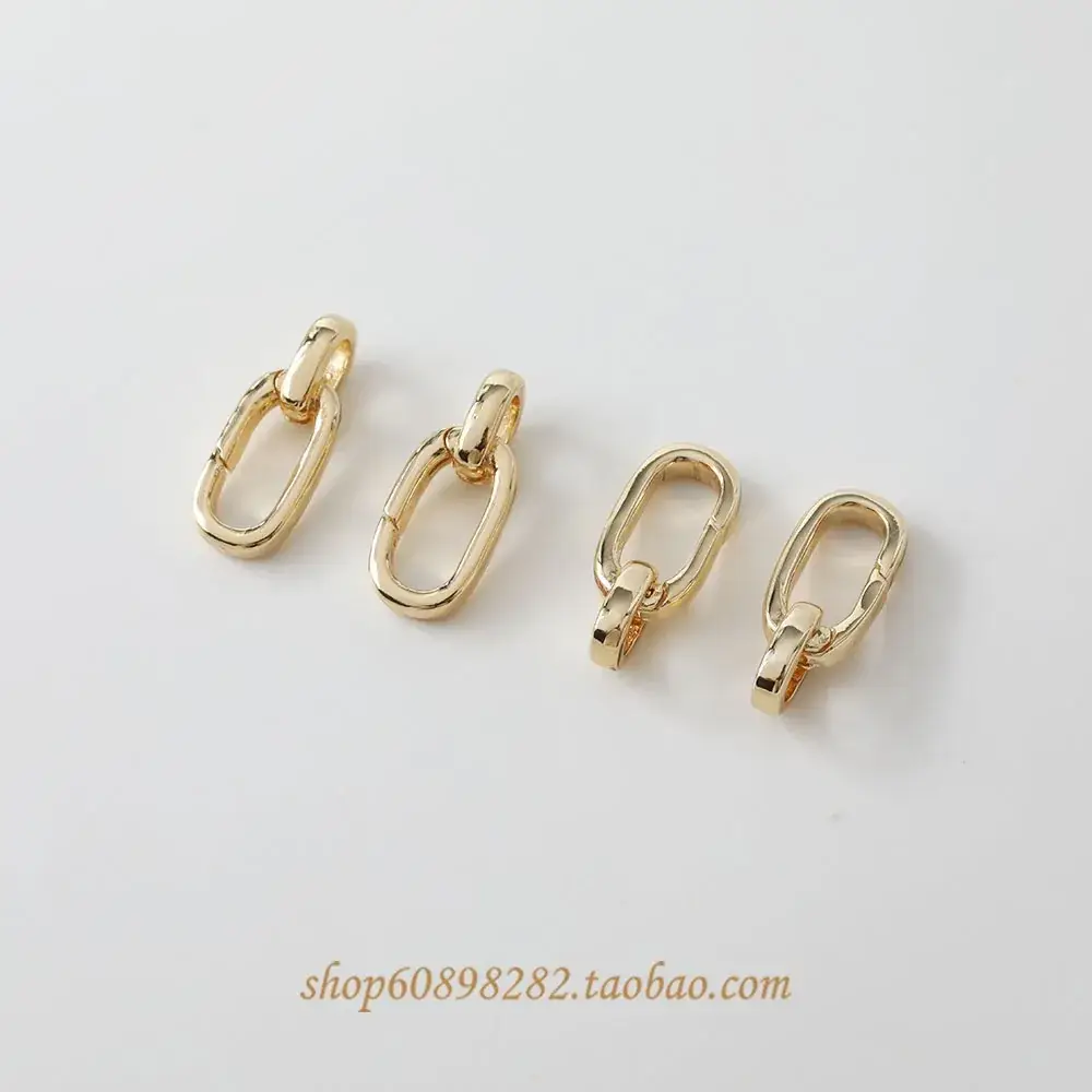 Gold & Silver Spring Buckles 8 Character Chain Necklace - Image 2