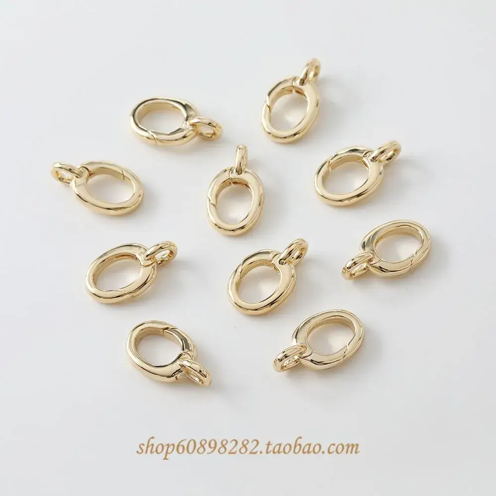 Gold & Silver Spring Buckles 8 Character Chain Necklace - Image 3