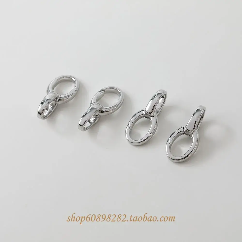 Gold & Silver Spring Buckles 8 Character Chain Necklace - Image 4