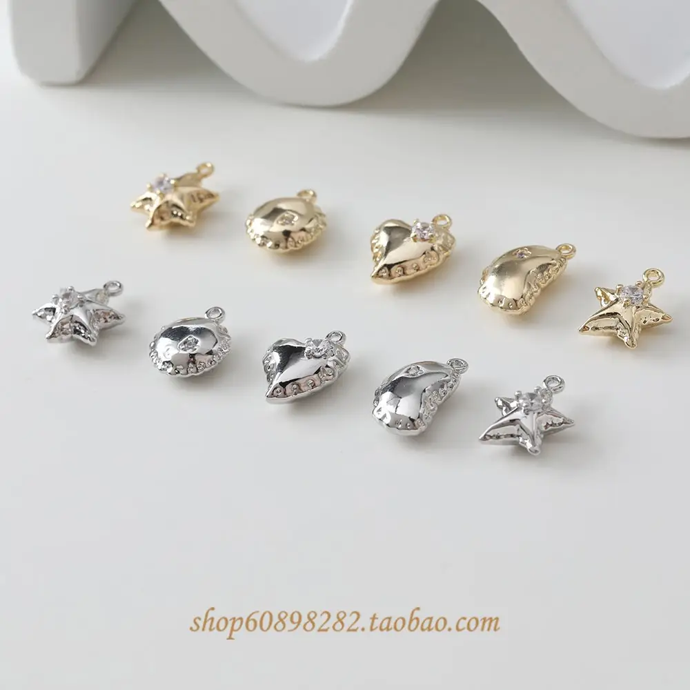 14K Gold Plated Heart Pendant Earrings Set - Image 11