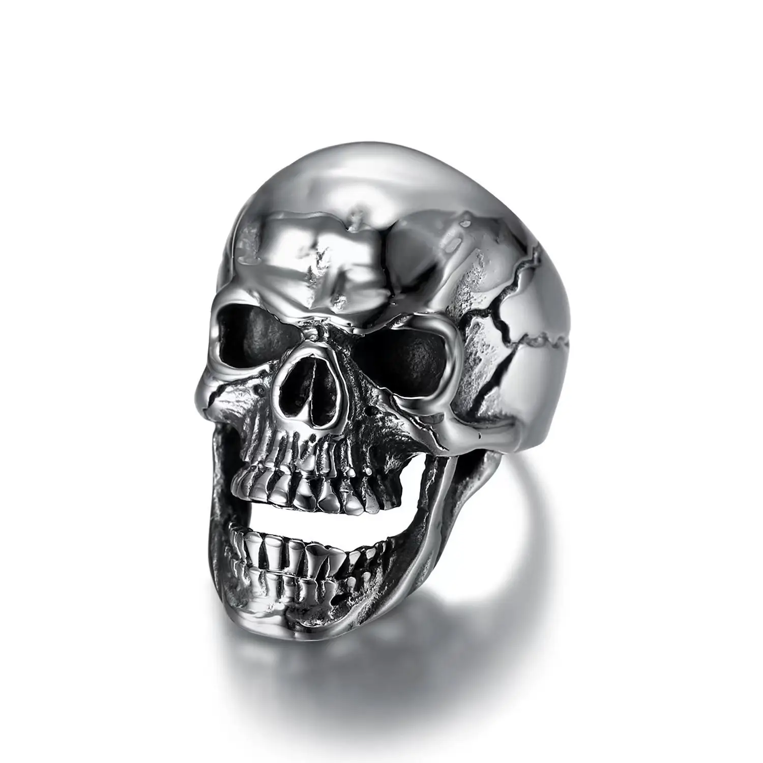 Titanium Steel Cracked Skull Ring for Men - Image 7