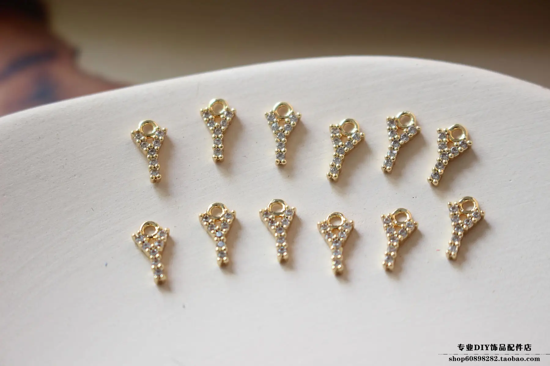 Copper Plated 18K Gold Zircon Earrings Bracelet Set