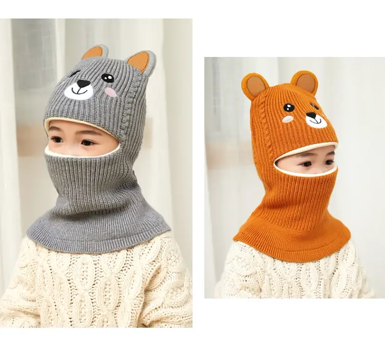 Kids Winter Face Mask Hat Set for Boys Fleece Lined — feature 16
