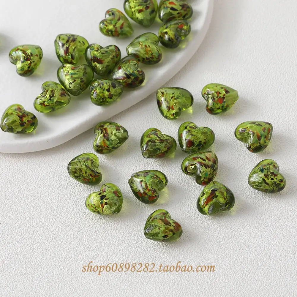 Vintage Heart Glass Jewelry Set for DIY Jewelry Making - Image 2