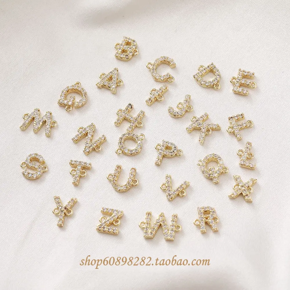 14K Gold Plated Letter Bracelets with Zircon Crystals — feature 3