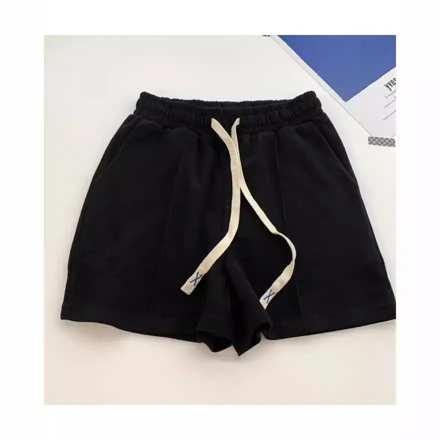 Women Drawstring Shorts Grey Loose Fit Casual - Image 11