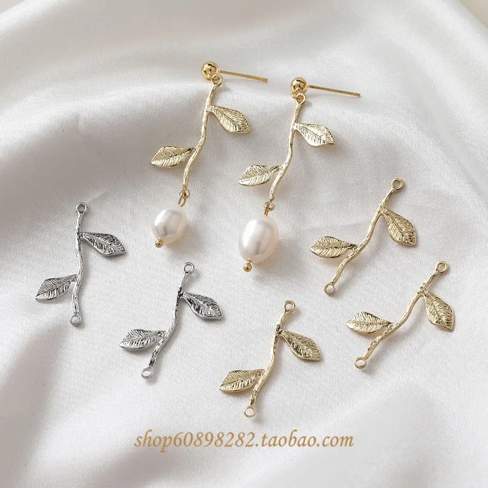 14K Gold Leaf Hanging Earrings for Women — feature 1