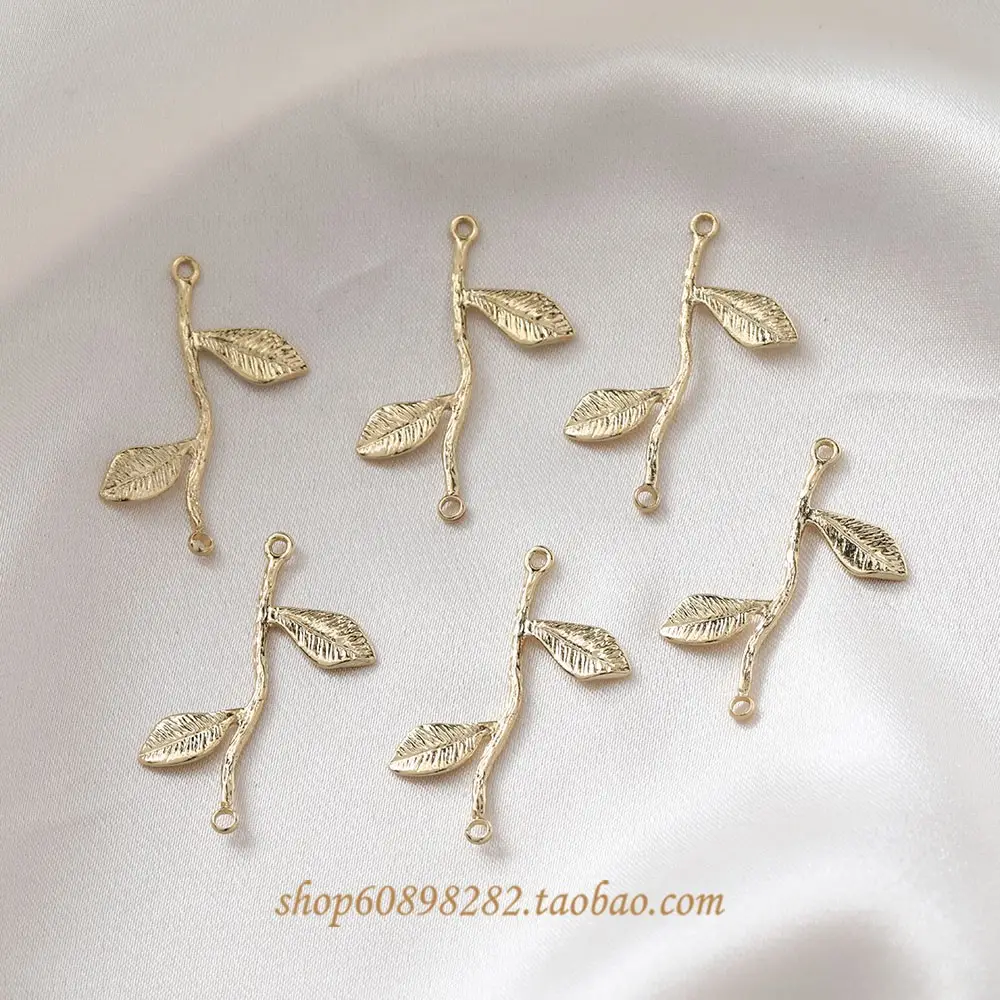 14K Gold Leaf Hanging Earrings for Women — feature 4