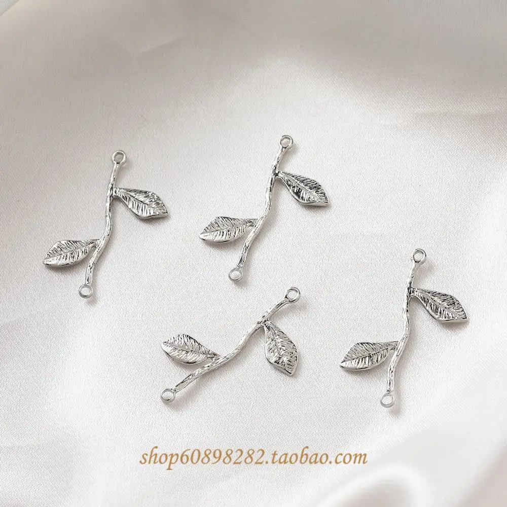 14K Gold Leaf Hanging Earrings for Women - Image 2