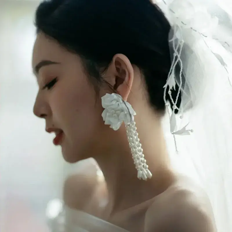 Fairy Style Pearl Tassel Earrings for Women - Image 4