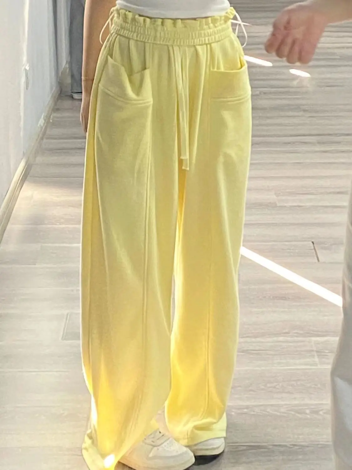 Women Yellow Sweatpants 2025 Summer Wide Leg Slimming — feature 4