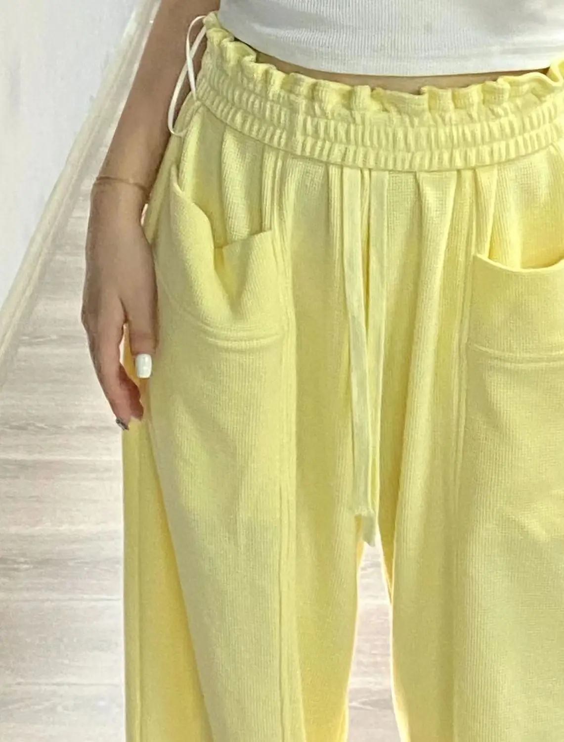 Women Yellow Sweatpants 2025 Summer Wide Leg Slimming — feature 7