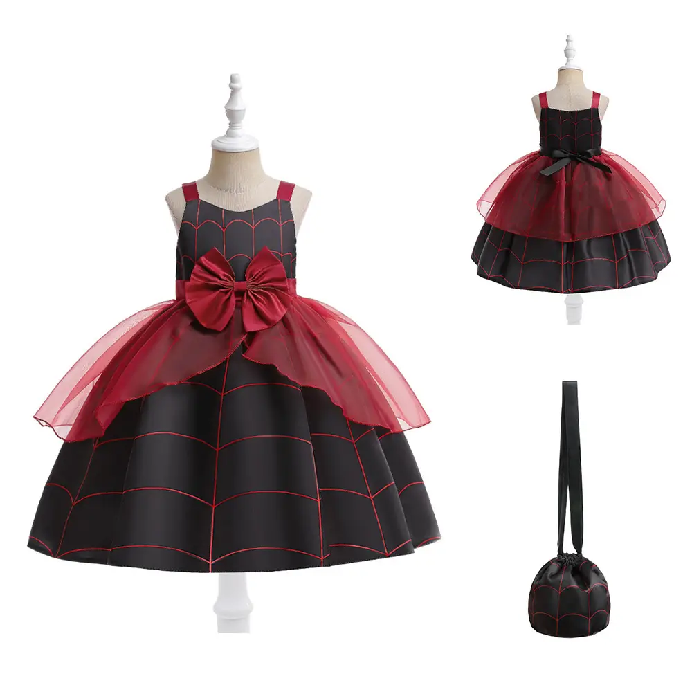 Halloween Girl's Costume Dress with Bat Print