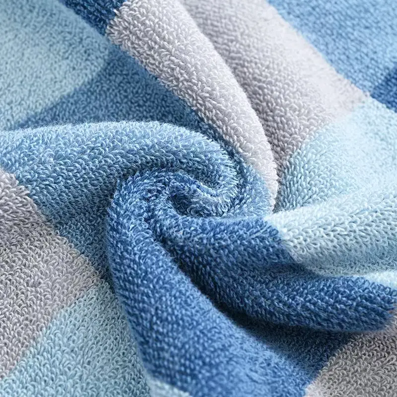 Jielia Pure Cotton Blue Checkered Towel - Image 6
