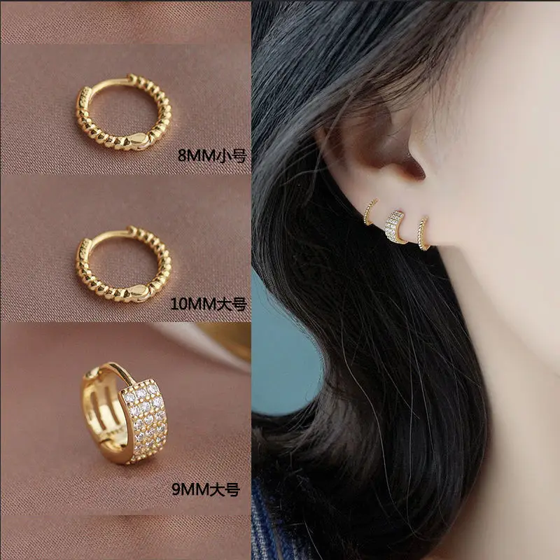 Gold Plated Korean Small Earrings for Women - Image 4