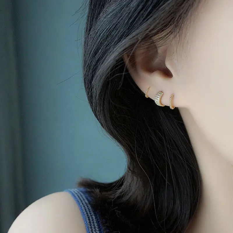 Gold Plated Korean Small Earrings for Women - Image 6