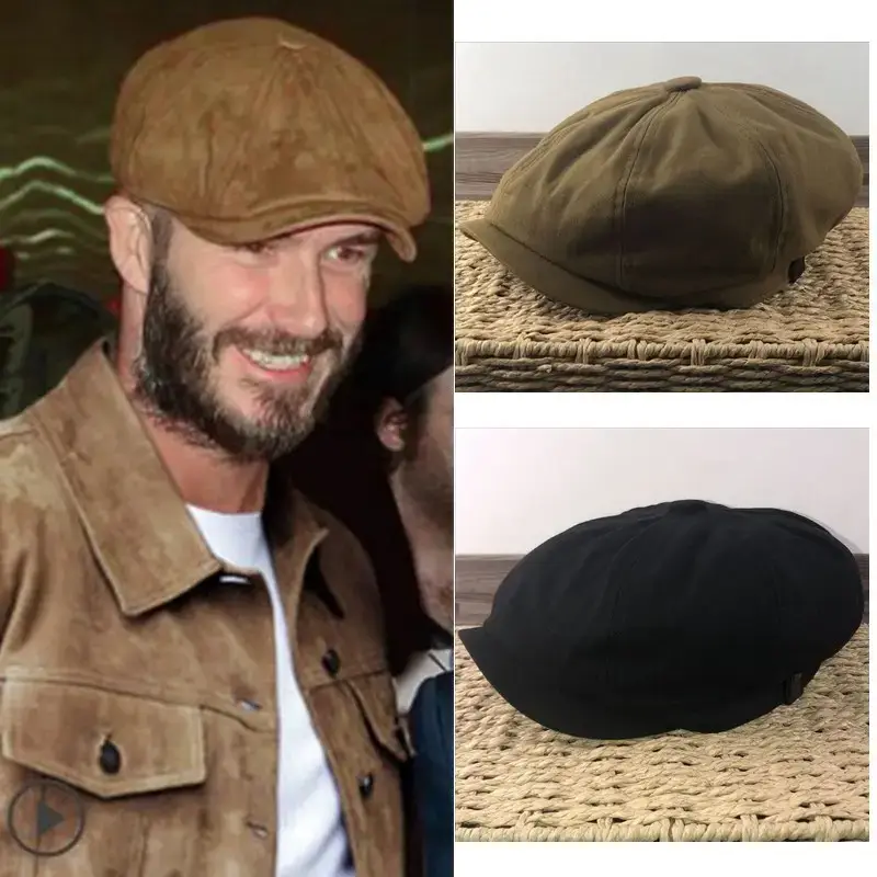 Men's Brown Herringbone Cap Large Circumference - Image 11