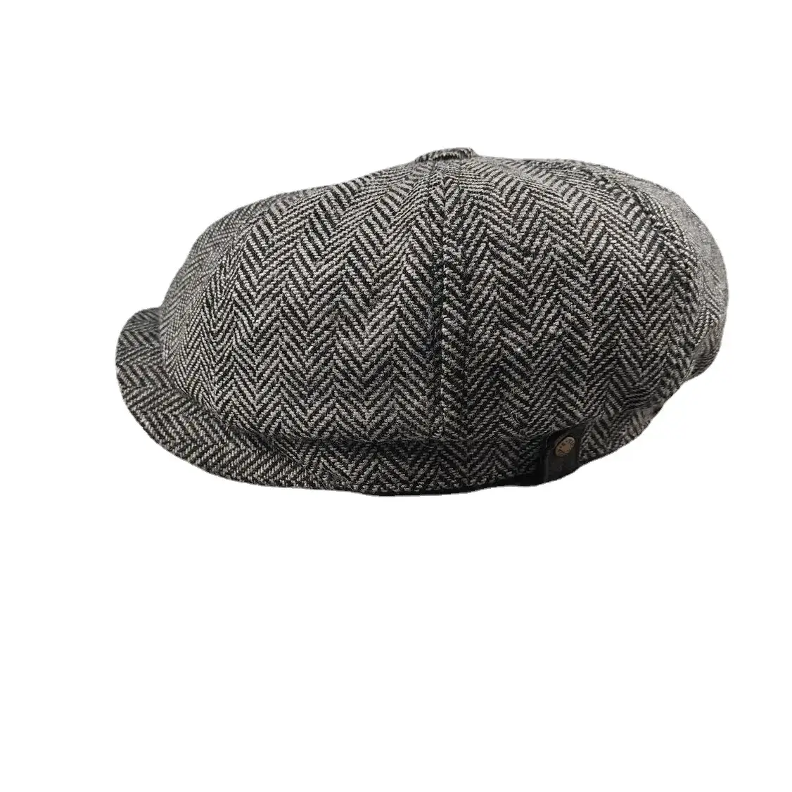 Men's Brown Herringbone Cap Large Circumference - Image 12