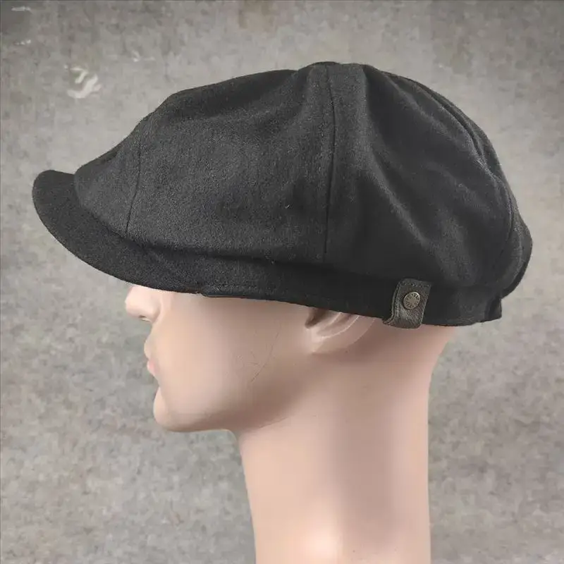 Men's Brown Herringbone Cap Large Circumference - Image 7