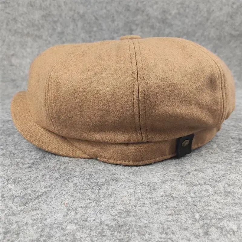 Men's Brown Herringbone Cap Large Circumference - Image 8