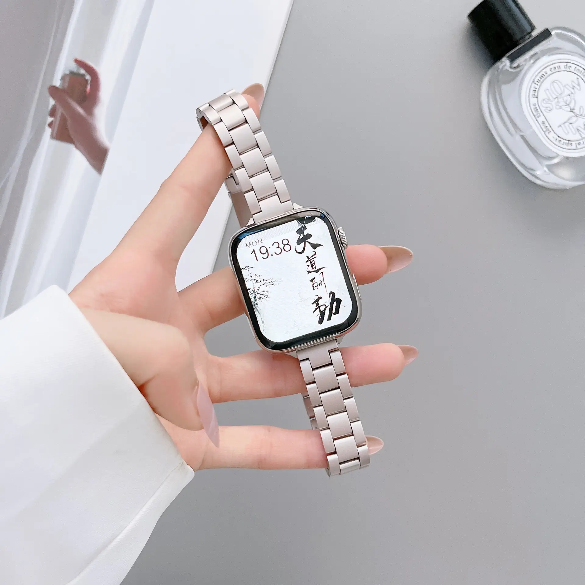 Stainless Steel Watch for Apple Watch iWatch 1-10 Gen Starlight Series - Image 2
